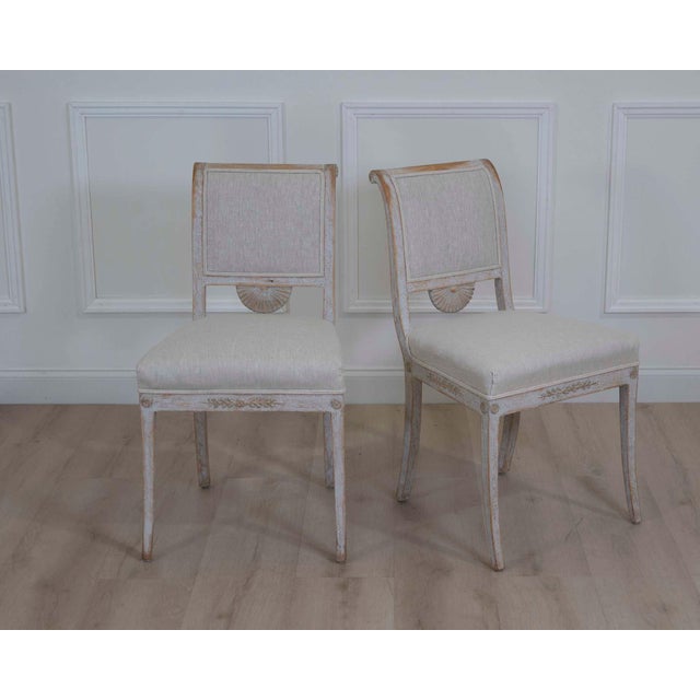 Gustavian (Swedish) Pair of 19th Century Stockholm Gustavian Chairs For Sale - Image 3 of 7