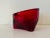 Mid-Century Modern Vintage Mid-Century Modern Viking Ruby Glass Abstract Geometric Ashtray in Mold-Blown Red Glass Round/Triangular Dish For Sale - Image 3 of 6