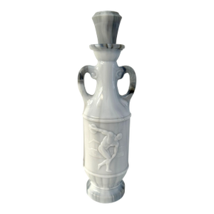 1970s Blue Slag Glass Discus Thrower Decanter