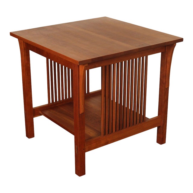 Stickley Mission Collection Cherry Spindle Lamp Table For Sale