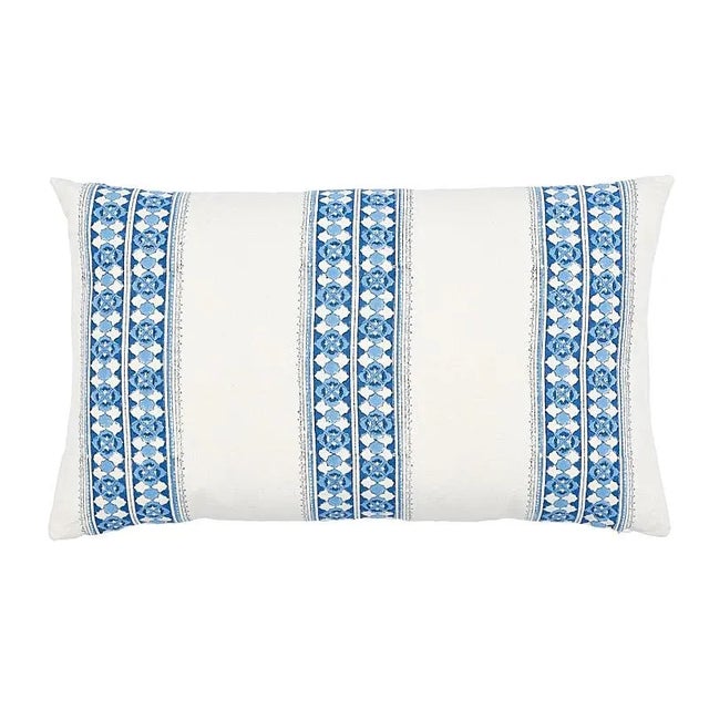 Boho Chic Schumacher Amira Hand Blocked Print Pillow For Sale - Image 3 of 3