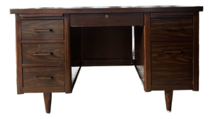 Vintage MCM Wood Veneer Desk