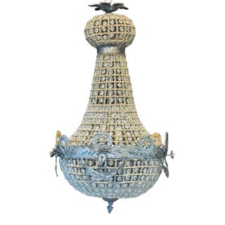 1980 French Louis XVI Charcoal Bronze Chandelier - 1 Pc For Sale