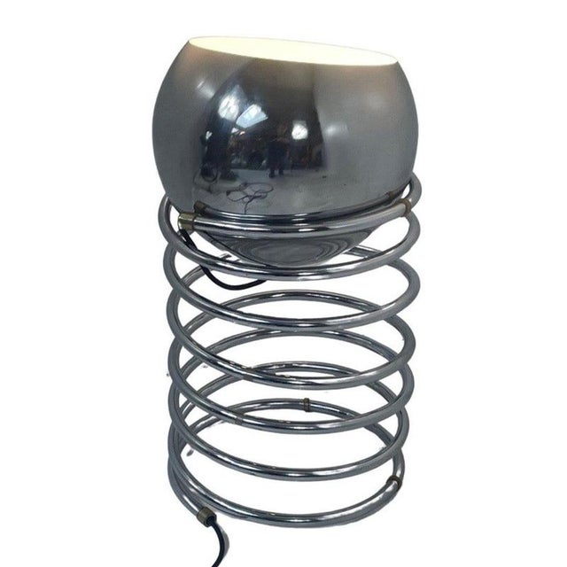 Space Age Chrome Globe Floor Lamp on Spiral Base from Gepo For Sale - Image 9 of 9