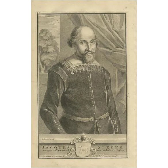 Valentijn, Portrait of Jacques Specx, 1726, Paper For Sale