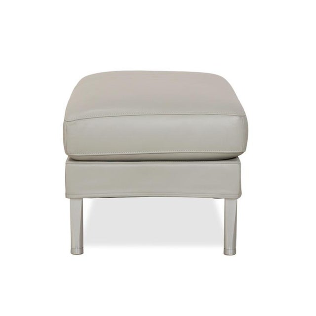 Clarus Sofa and Ottoman in Grey Leather from FSM, Set of 2 For Sale - Image 17 of 18