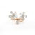 Metal Art Deco 18k Rose Gold Diamond Floral Ring Size 7 (All Sizes Available) For Sale - Image 7 of 11