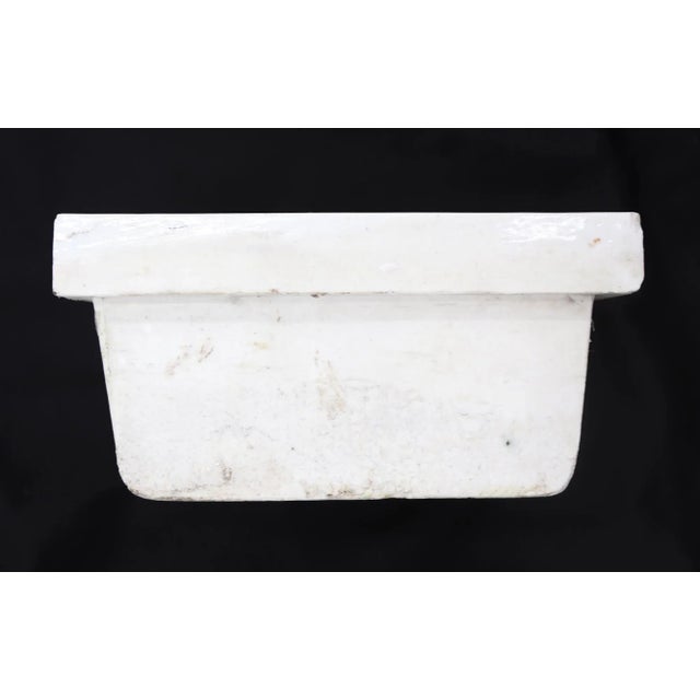 Traditional Vintage Square White Ceramic Fairfacts Co. Bathroom Soap Dish For Sale - Image 3 of 8