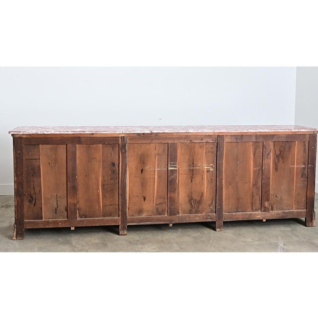 French 19th Century Louis Philippe Walnut Enfilade with Red Marble Top For Sale In Baton Rouge - Image 6 of 16