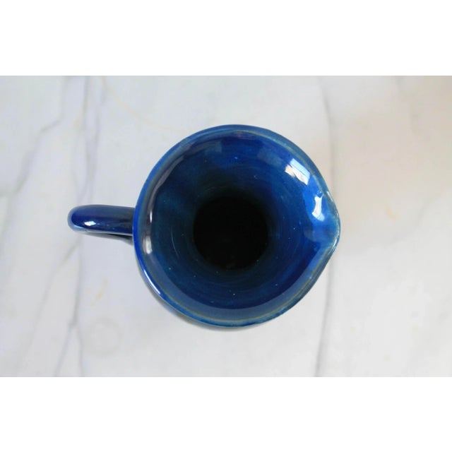 Ceramic Vintage Italian Blue and Green Pottery Pitcher For Sale - Image 7 of 7