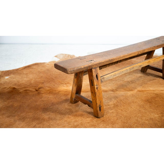 Brown Early 20th Century European Brutalist Wabi Sabi Bench For Sale - Image 8 of 17