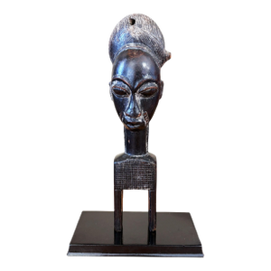 Old Baule Heddle Pulley With Female Head Côte D’Ivoire 10" H W/Stand