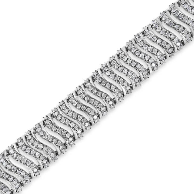 Haus of Brilliance .925 Sterling Silver 5.00 Cttw Round-Cut Diamond "S" Link Bracelet - Size 7.25 For Sale - Image 4 of 6