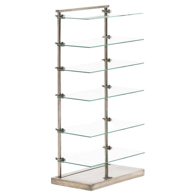 Shelf in Glass and Steel by A. Ravenel, 1940s For Sale - Image 10 of 10