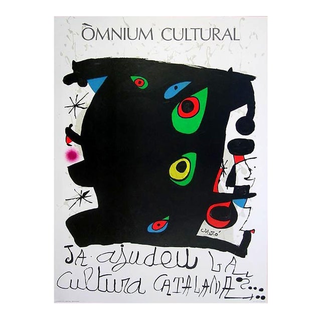1974 Omnium Cultural Barcelona Joan Miro Exhibition Poster For Sale