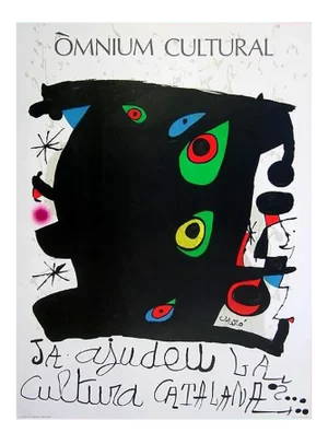 1974 Omnium Cultural Barcelona Joan Miro Exhibition Poster