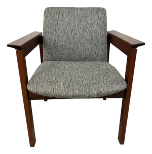 Mid-Century Modern Jens Risom Upholstered Walnut Arm Chair