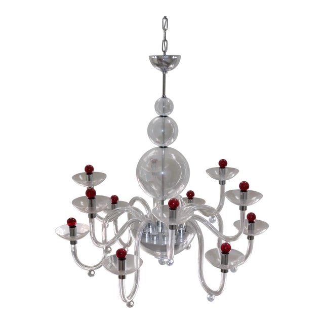 Mid-Century Modern Murano Glass Chandelier For Sale