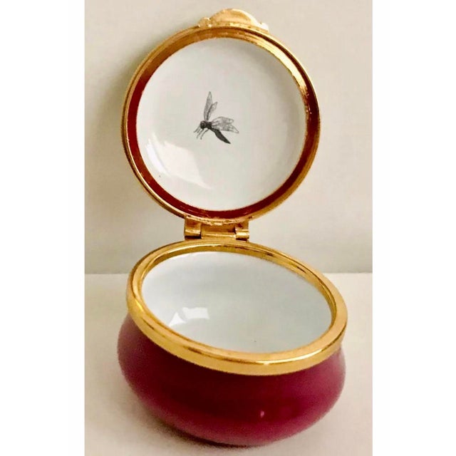 New Vintage Staffordshire Enamel Box Staffordshire Enamels Floral design on top on box Greenery, pink flowers, orange...