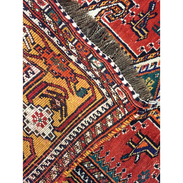 Vintage Red Qashgai Pictorial Hand Woven Runner Rug 3'3 X 12'2 For Sale - Image 11 of 11