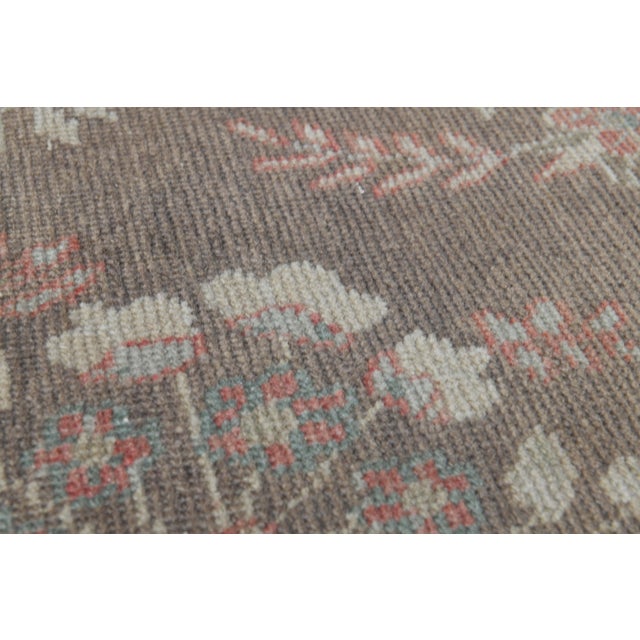 Mid-Century Modern 1970s Vintage Persian Handmade Wool Cotton Brown Area Rug For Sale - Image 3 of 11