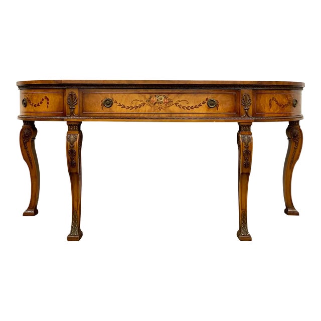 Vintage Robert Irwin Louis XVI Style Large Demilune Console Table For Sale