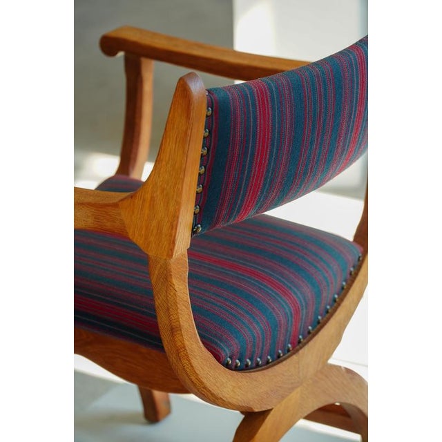 Danish Modern Oak Model Kurul Armchairs attributed to Henning Kjærnulf, 1960s, Set of 2 For Sale - Image 17 of 18
