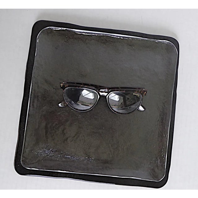 1970s Vintage Sukiya Pattern by Sugahara Square Textured Solid Glass Dishes, Made in Japan- Set of 14 For Sale - Image 9 of 12