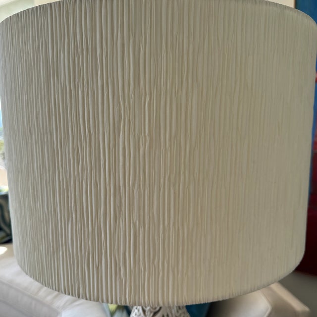 1960s Vintage Ceramic Lamp With Shade For Sale - Image 10 of 11