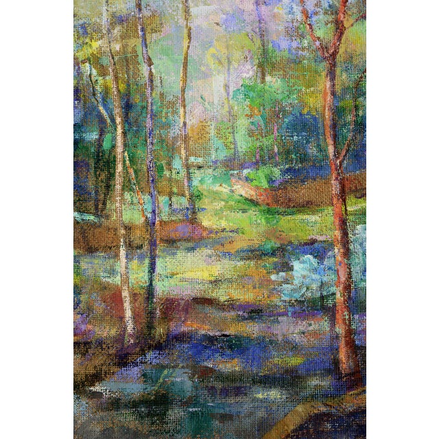 "Sentieri Verdeggianti" is an exceptional landscape painting by Italian artist Alfonso Pragliola, created in 2019. This...