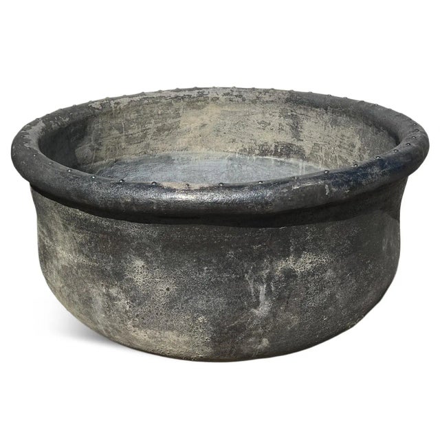 Modern Kamun Black Earth Ware Vintage Pot Planter For Sale - Image 3 of 5