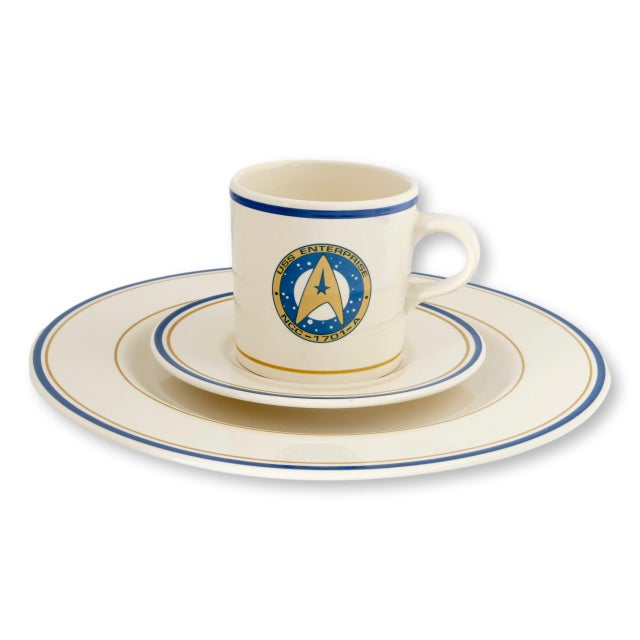 Ceramic Late 20th Century Pfaltzgraff Star Trek Enterprise Place Setting, 3 Pieces For Sale - Image 7 of 8