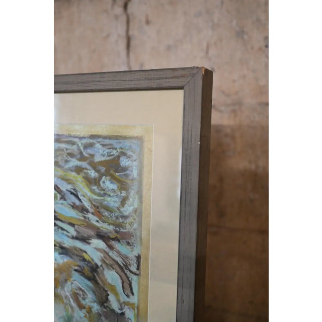 John Velardi Sailboat at Sea Framed Pastels on Paper For Sale - Image 4 of 11