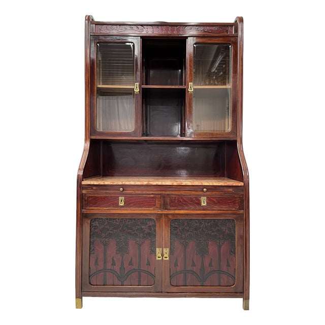 Vienna Secession Cupboard with Floral Panels by Jacob & Josef Kohn, 1890s For Sale