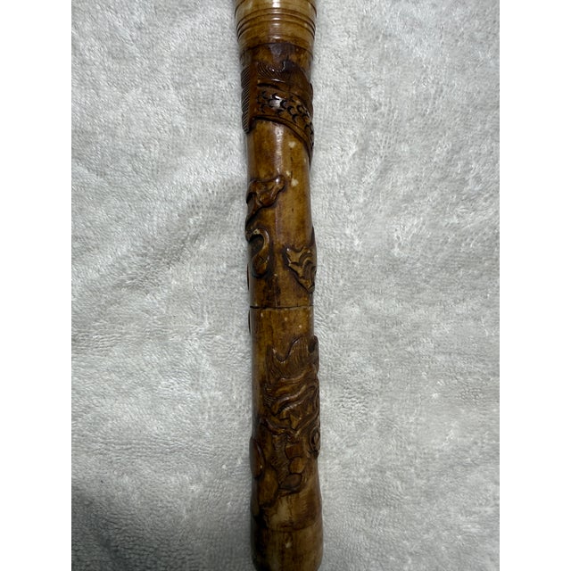 19th. Centery Two Antique Vintage Chinese Scholars Archaistic Calligraphy Brushes For Sale - Image 12 of 12
