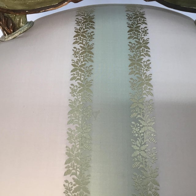 Wood Late 19th Century Vintage Italian Green Painted, Carved and Gilt Louis XV Side Chairs- A Pair For Sale - Image 7 of 12