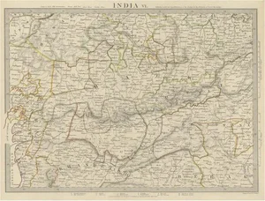 Antique Map of the Region of Malwa in India, 1833