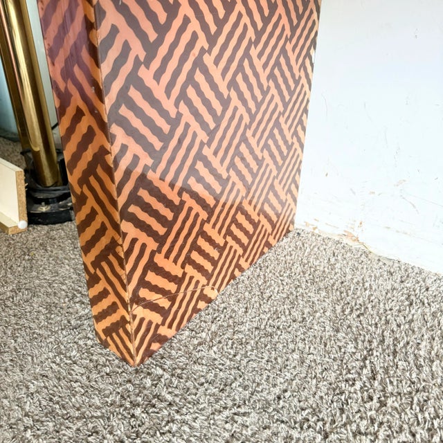 Vintage Retro Plastic Laminate Over Paper and Wood Console Table For Sale - Image 11 of 12