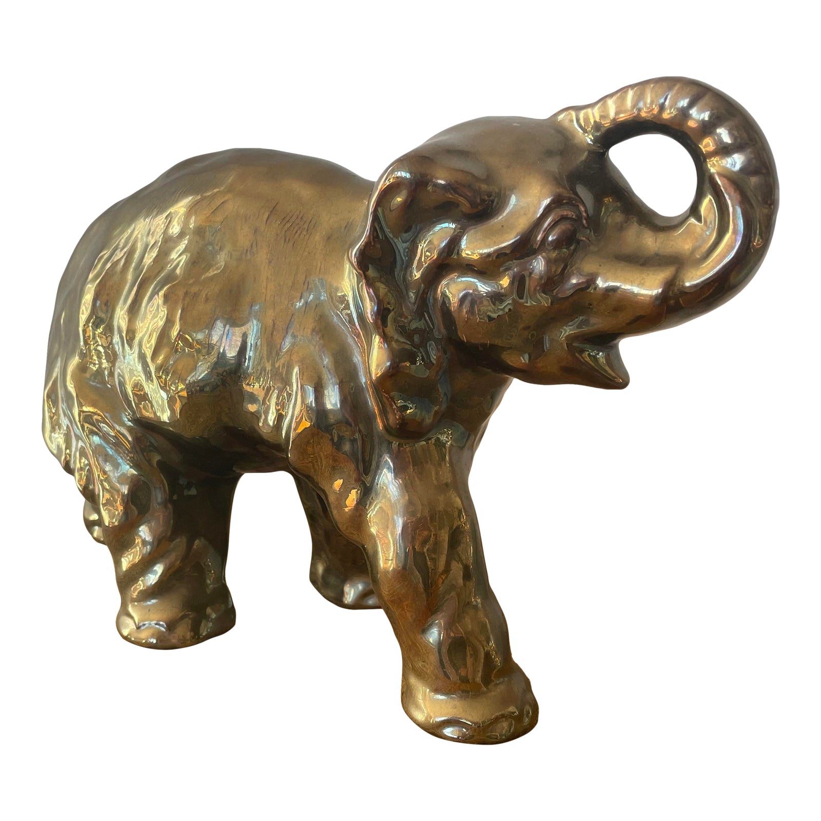 Mid Century Ceramic Elephant Statue Chairish