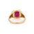 14k Gold Signet Ring With Bezel Set Ruby Gemstone Size 7 For Sale In New York - Image 6 of 11