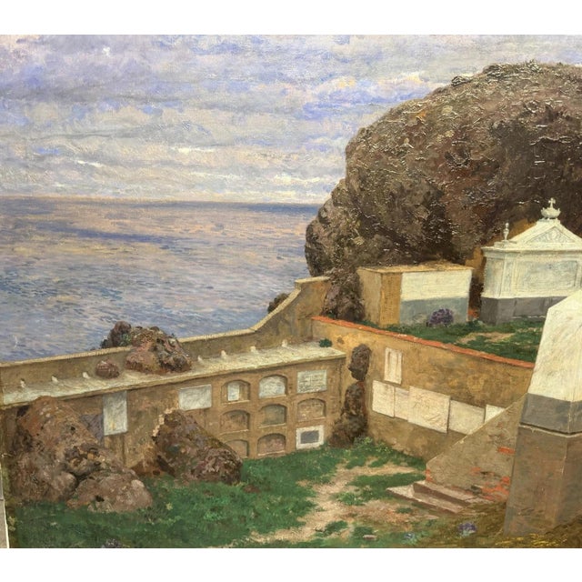 Modern Hans Richard von Volkmann, Campo Santo, 1895, Oil Painting on Canvas For Sale - Image 3 of 13