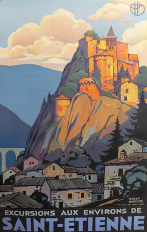 French 1930s Art Deco Travel Poster, Saint Etienne, Roger Broders