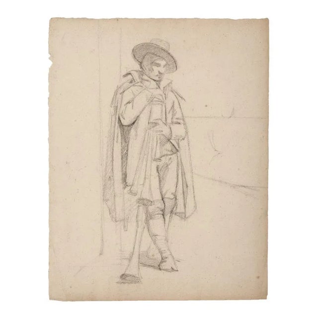 Musician'''' is an original pencil drawing on ivory-colorated paper by Anonymous Artist of XIX Century. In very good...