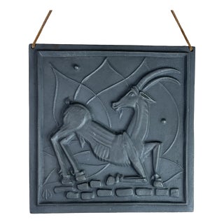 Cast Iron Wall Relief by Ulla Fogelklou Skogh for Ystad Metall, Sweden, 1960s For Sale