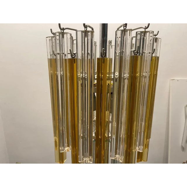 Murano Glass Trilobi Chandelier by Venini, 1980s For Sale - Image 3 of 11