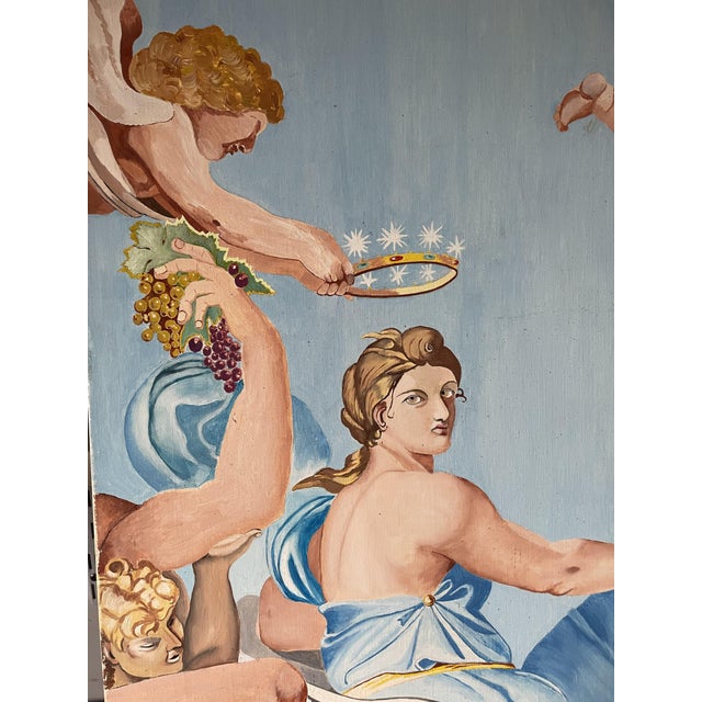 Blue The Triumph of Bacchus and Ariadne Diptych, 1990s, Painted Canvases, Set of 2 For Sale - Image 8 of 10