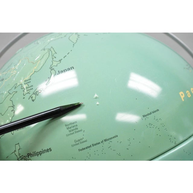 Vintage Nystrom 16" Large Sculptural Relief Classroom Double Axis World Globe For Sale - Image 9 of 17