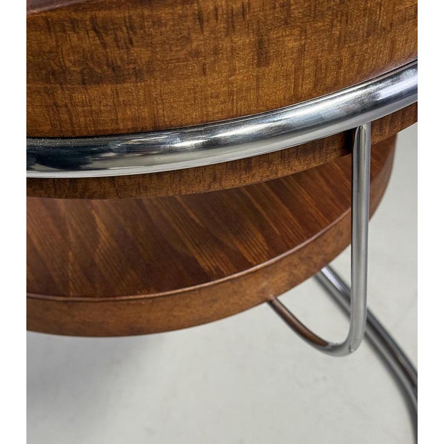 Brown Bauhaus Chrome Chair SS33 by Luckhardt Brothers for Thonet, 1930s For Sale - Image 8 of 10