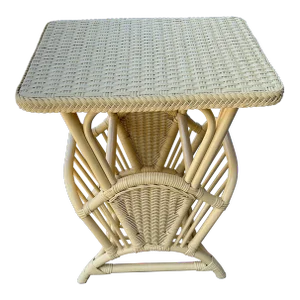 1980s Wicker Rattan Table