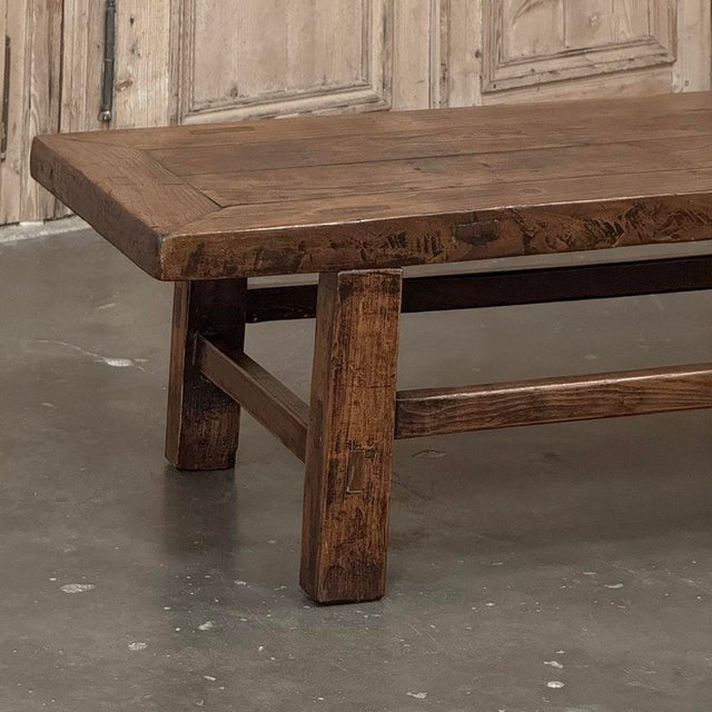 18th Century Country French Rustic Oak Coffee Table For Sale - Image 14 of 18